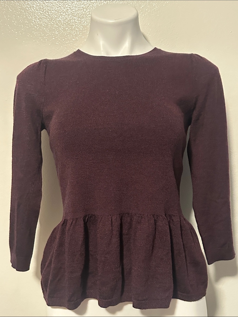 LOFT Plum Peplum Sweater Top